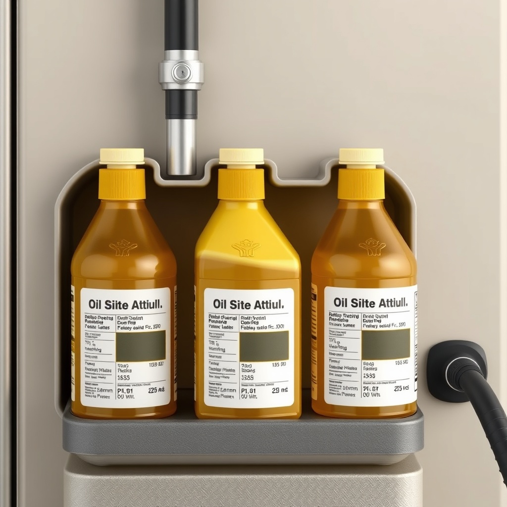 <clean photorealistic photo/illustration of Enerpac P391 oil filling port with viscosity l